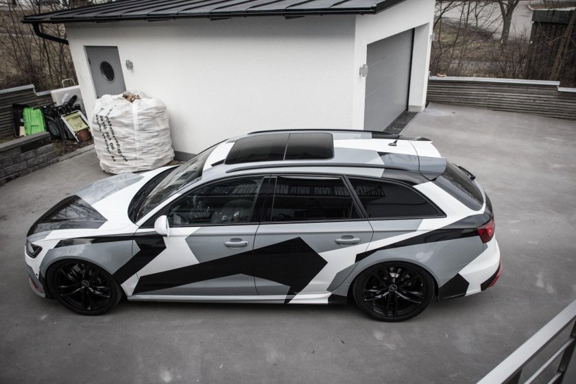 Ауди ку 7 в пленке камуфляж