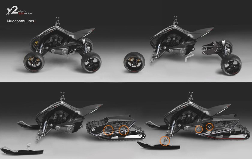 KTM x2 Hybrid atv snowmobile