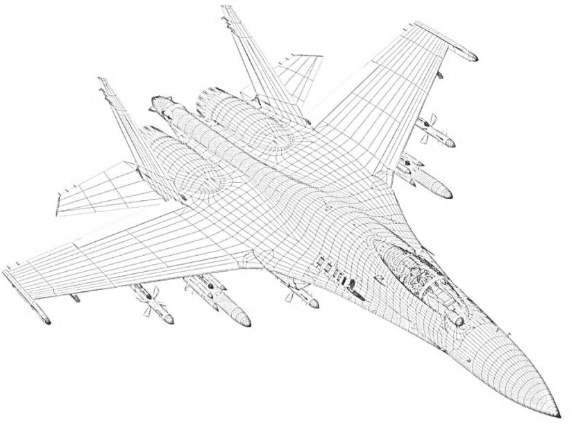 Чертеж истребителя Су 27