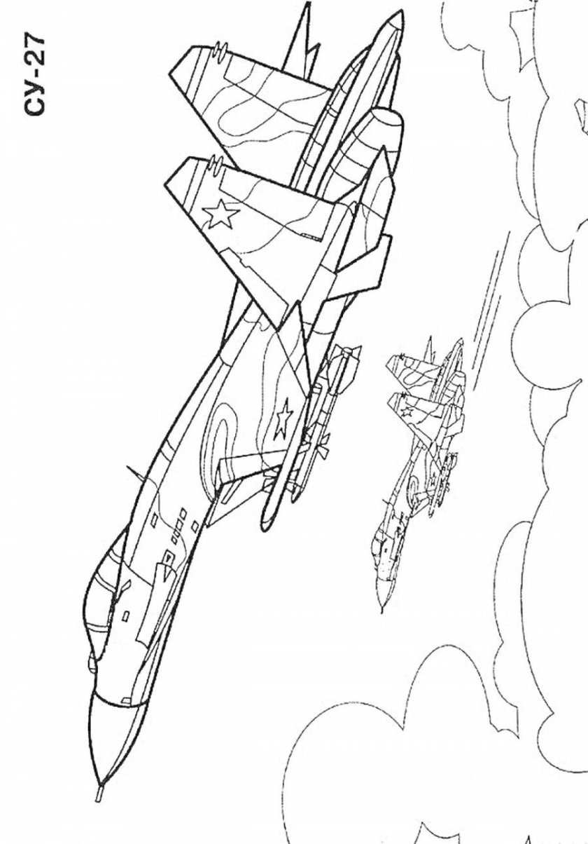 Рисунок самолета Су-27