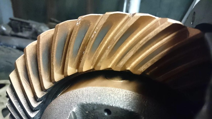 Пятно контакта зубчатого зацепления конических шестерен