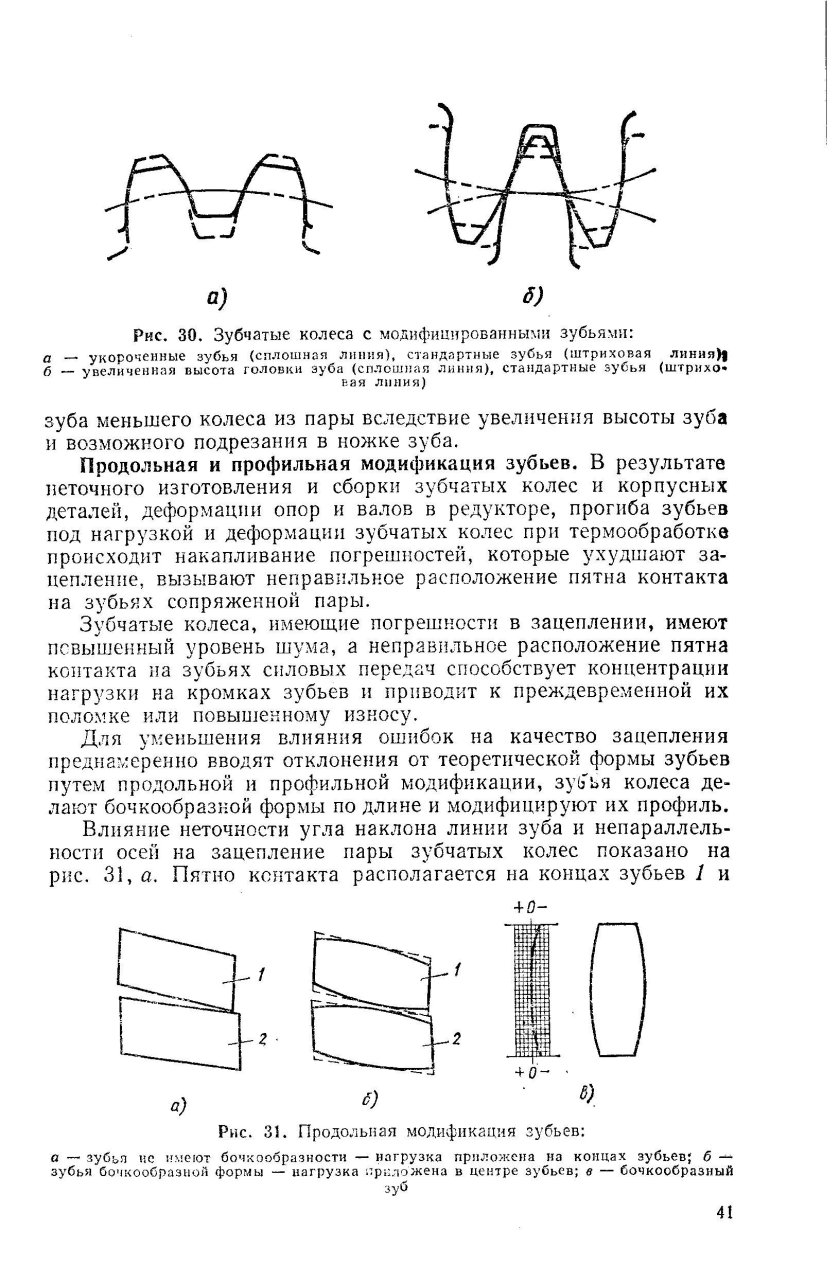Профильная модификация головки зуба колеса
