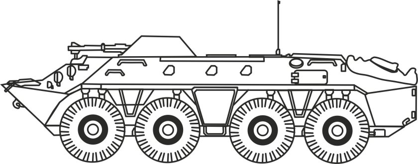 Раскраска бронетранспортер БТР-80а