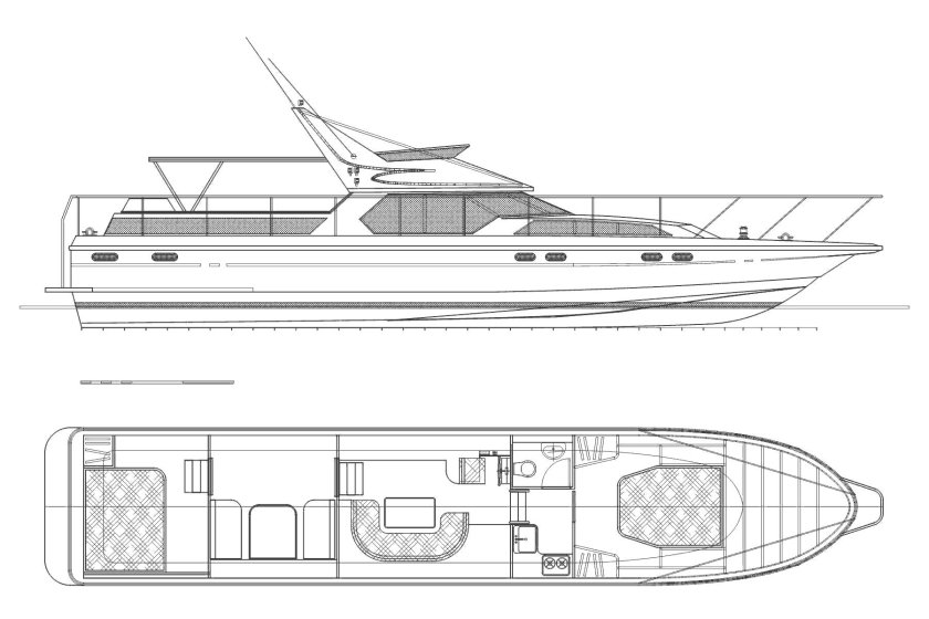 Чертежи моторная яхта absolute 42 STC