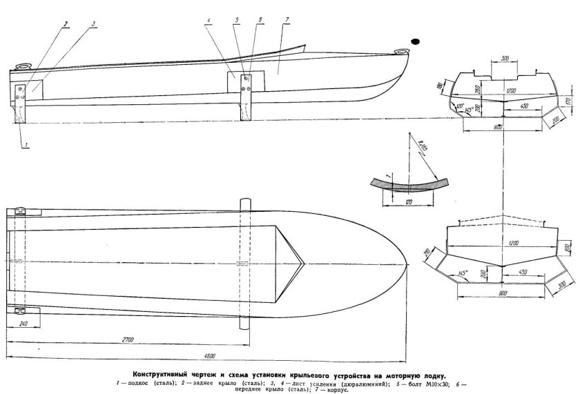 Чертеж лодки Казанка м