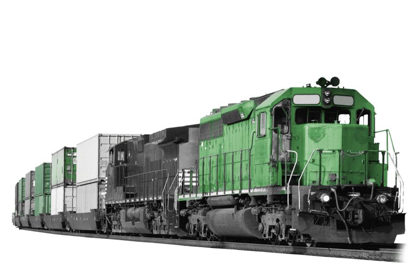 Грузовой поезд на белом фоне