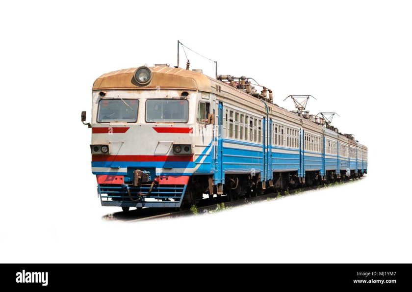 Электричка на белом фоне