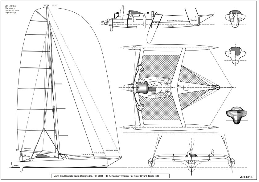 Мини тримаран Вега чертежи