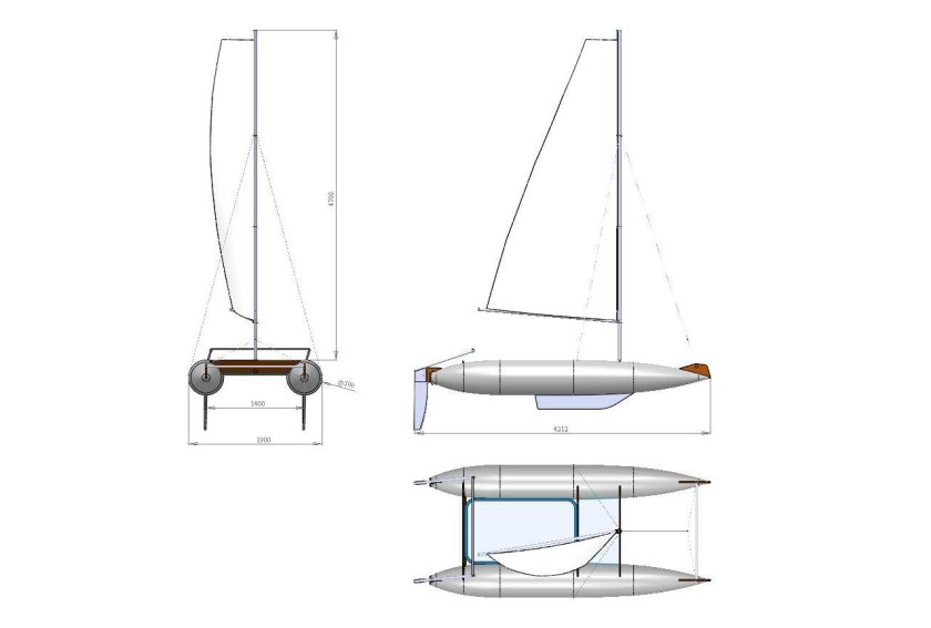 Парусный катамаран Торнадо чертежи