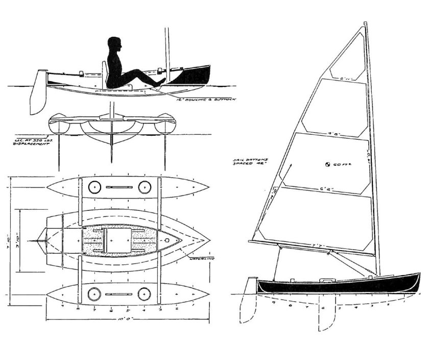 Мини тримаран Вега чертежи