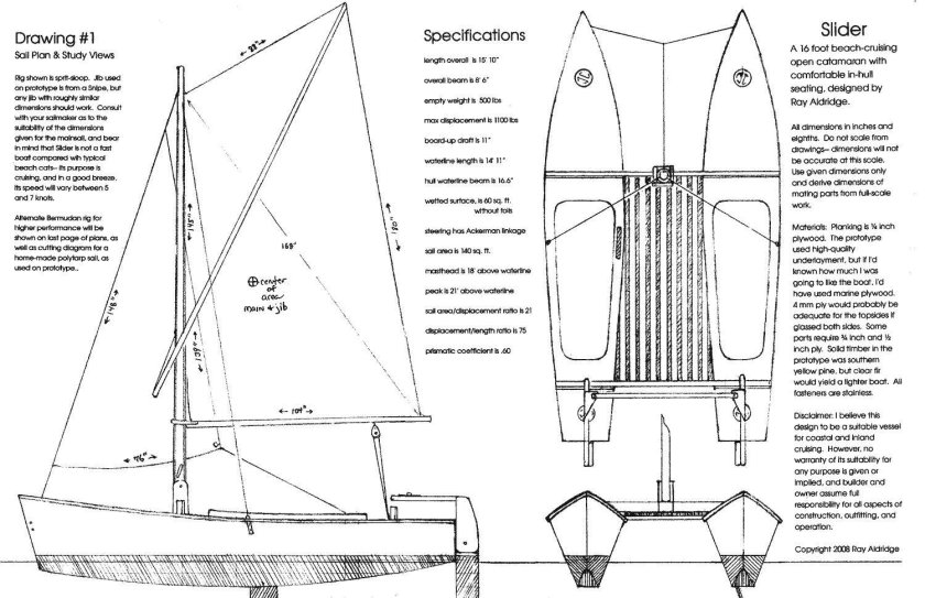Тримаран парусный чертежи