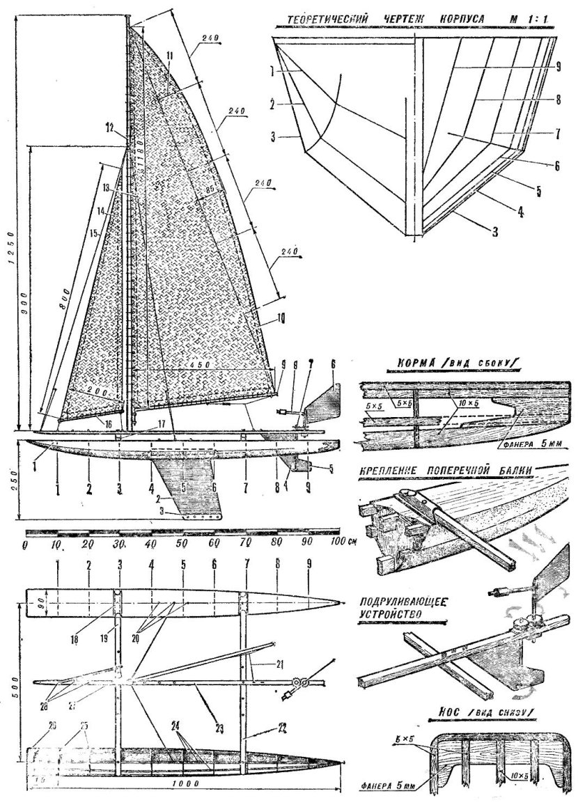 Парусный катамаран Торнадо чертежи