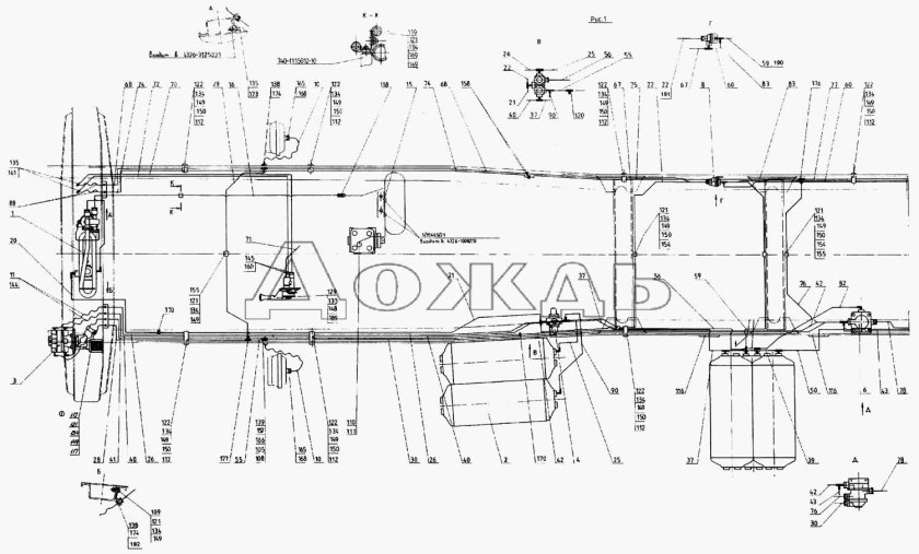 Воздушная тормозная система КАМАЗ 55102