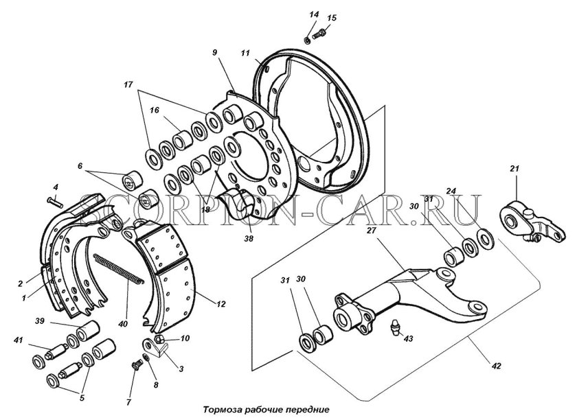 Тормоз задний КАМАЗ 65115