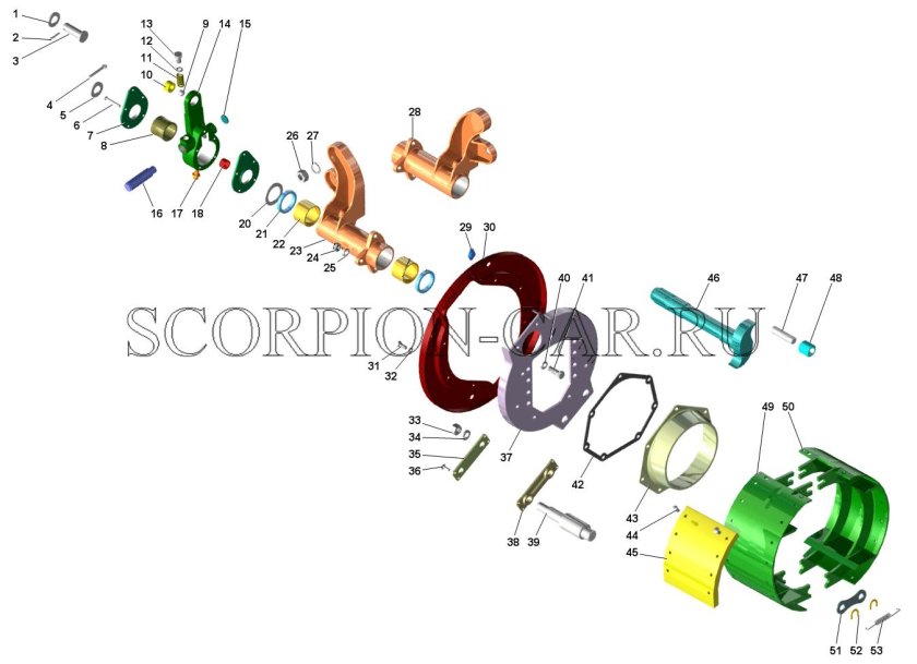 Тормозной механизм заднего колеса КАМАЗ 43118
