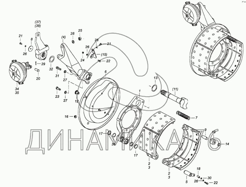 Передние тормоза КАМАЗ 6520