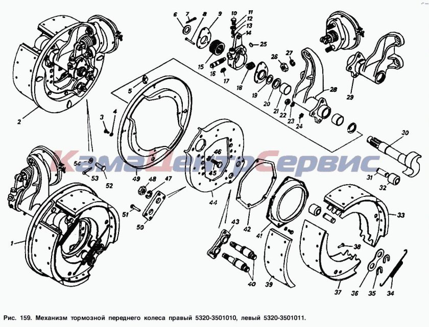 Передний тормозной механизм КАМАЗ 65115