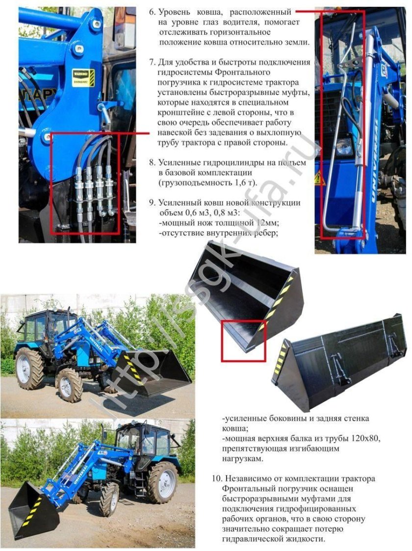 Погрузчик навесной фронтальный «универсал VIP» большая земля