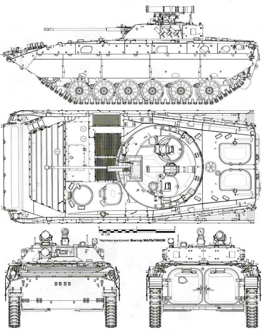 БМП-2 Боевая бронированная машина чертеж