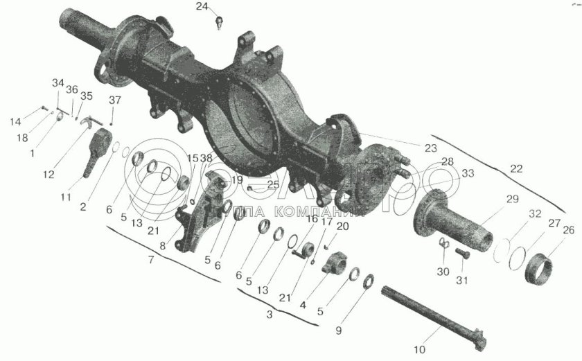 Задний мост МАЗ 5432