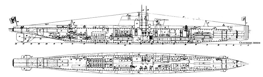Подводная лодка Барс 1915 чертеж