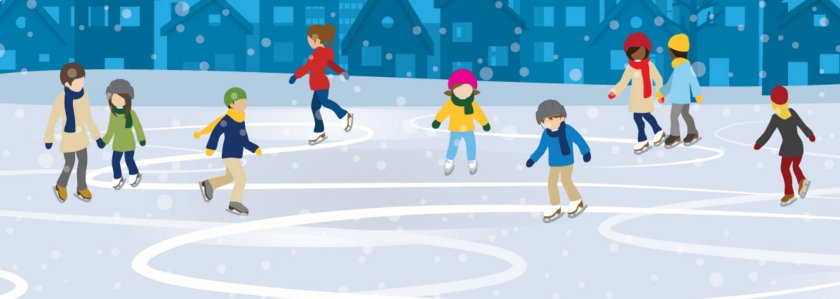Дети катаются на коньках
