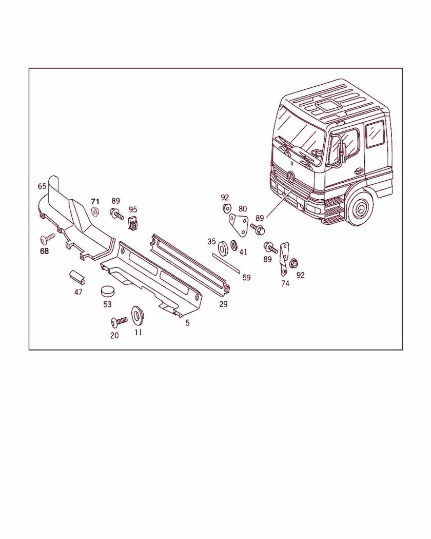 Схема кабины Мерседес Актрос
