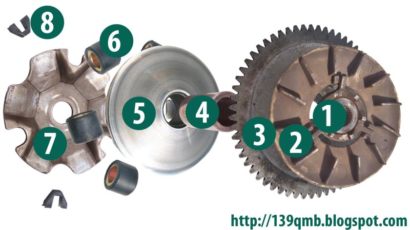 Вариатор скутера 139qmb 4т