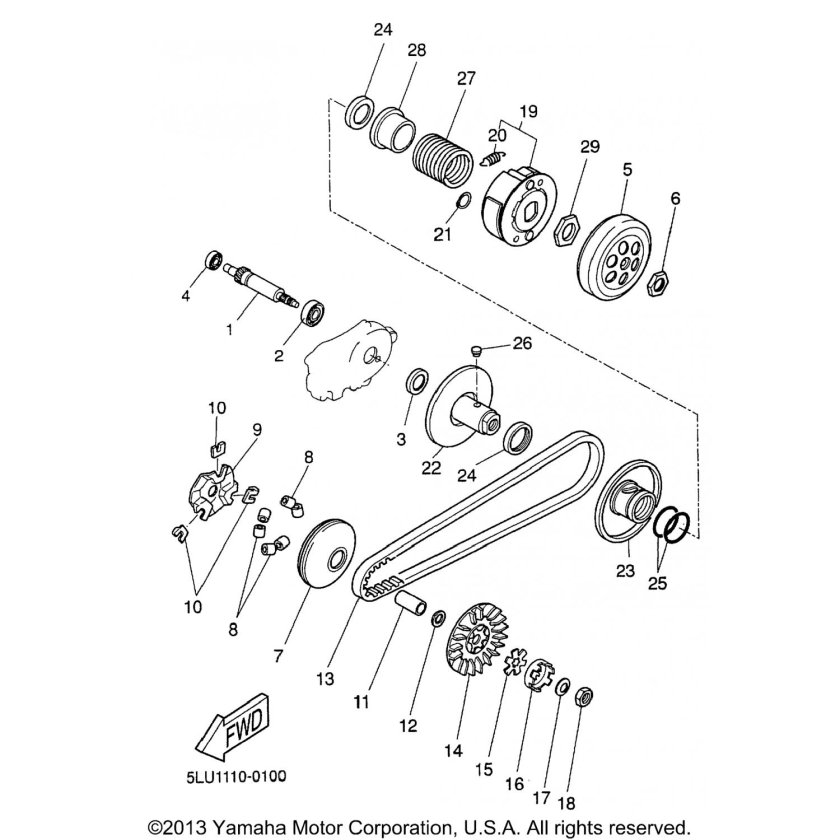 Yamaha BWS 50 редуктор