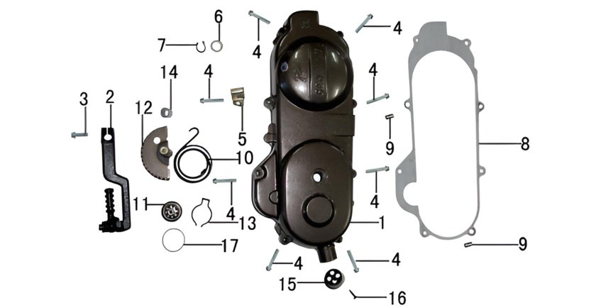 Крышка вариатора 139qmb