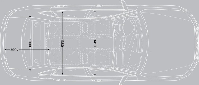 Ширина багажника Ауди 100 с4