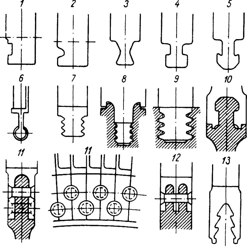 Хвостовик лопатки компрессора ласточкин хвост