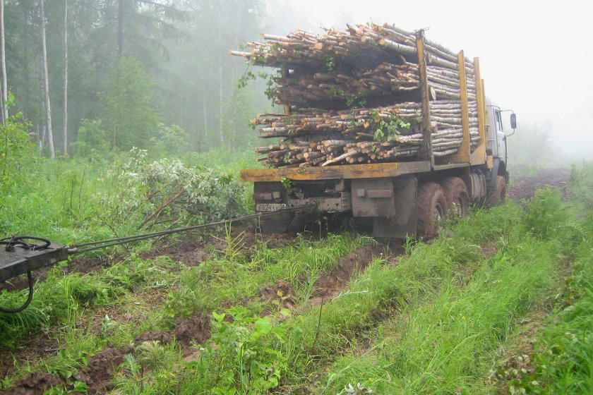 КАМАЗ 5320 груженый лесом