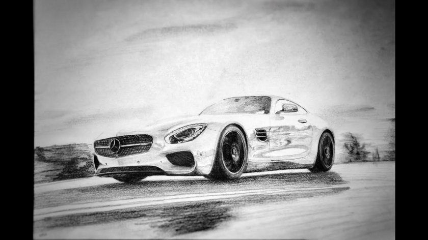 Мерседес карандашом