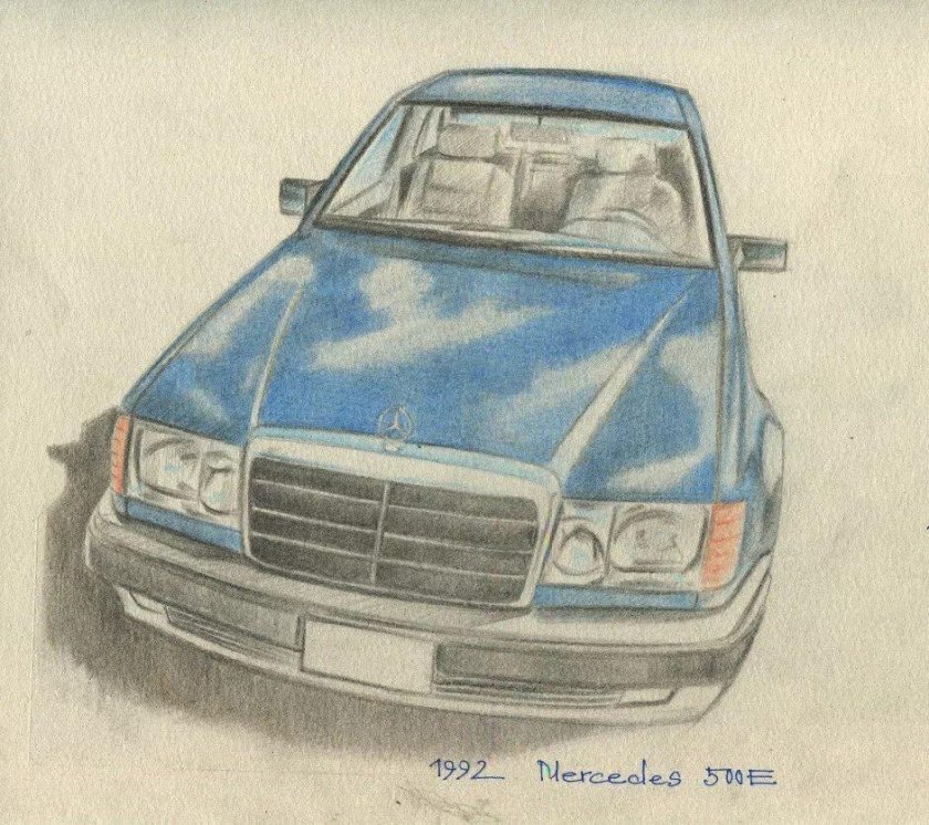Mercedes Benz w124 рисунок