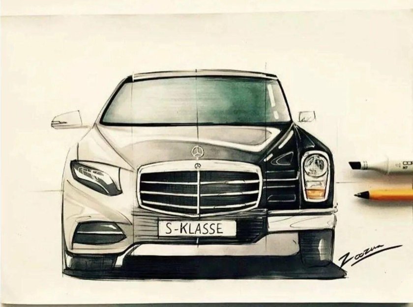 Рисунок машины Мерседес