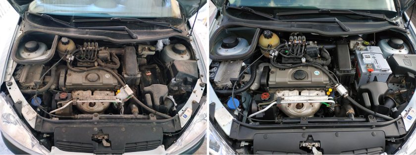 Моторный отсек Пежо 206 1.4