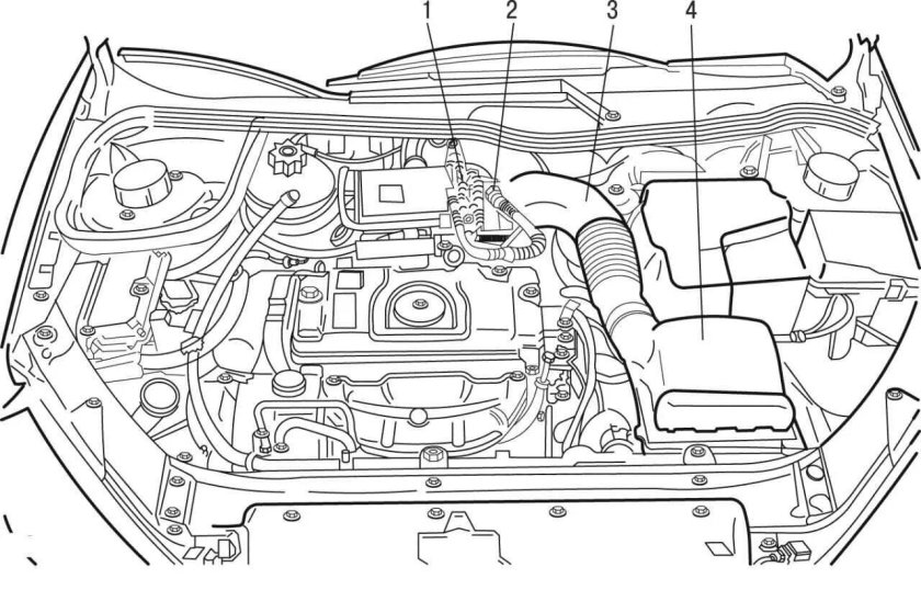 Пежо 206 схема моторного отсека