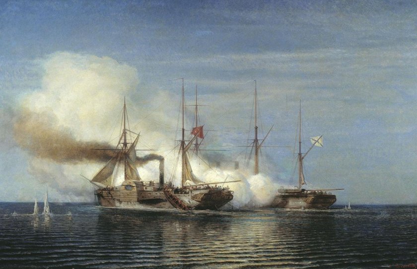 Пленение фрегатом «Владимиром» турецкого парохода «перваз-бахри»