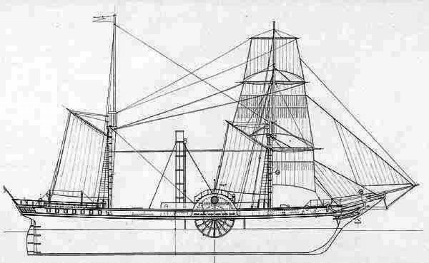Пароходофрегат "богатырь". 1836г.