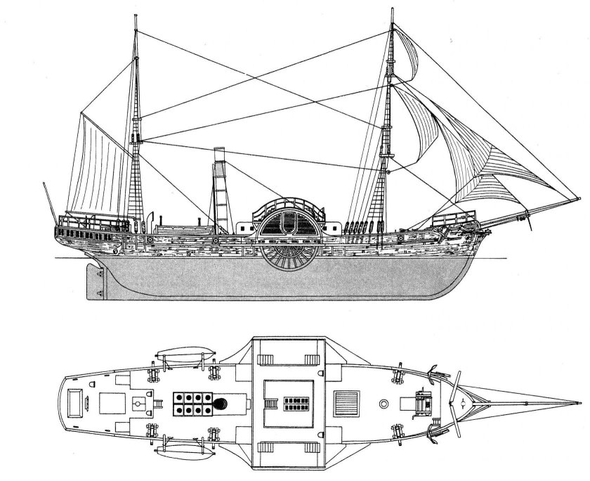Пароходофрегат "богатырь". 1836г.