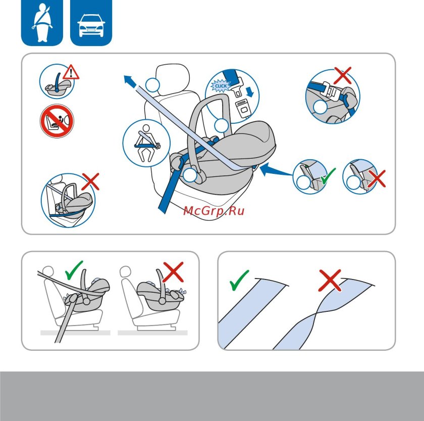 Схема крепления автолюльки в автомобиле