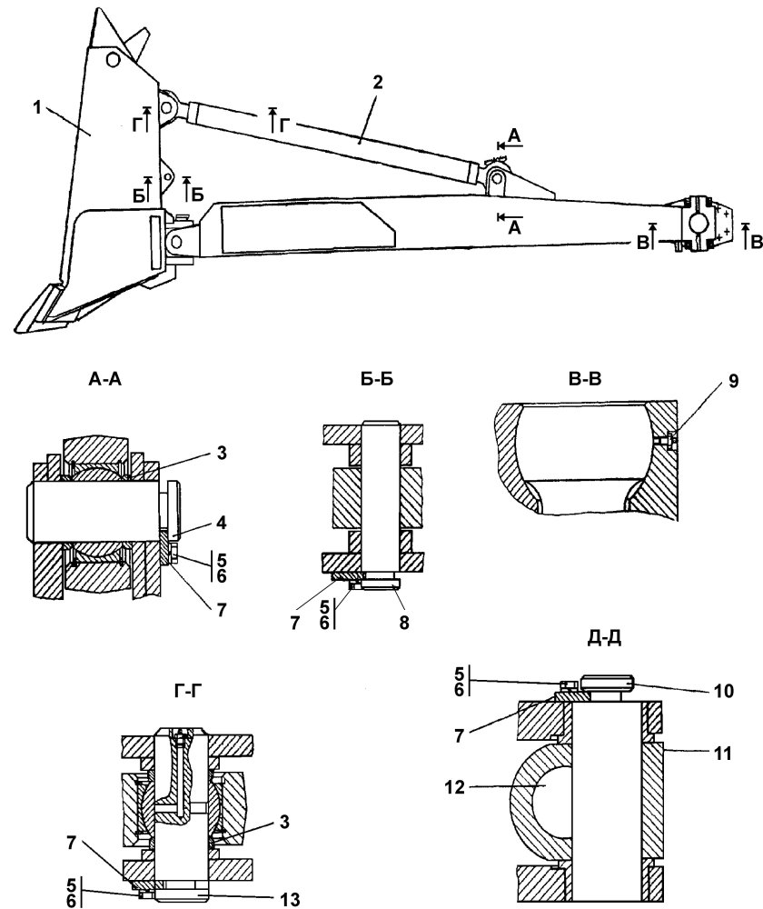 Запчасти т-170 крепление отвала бульдозера