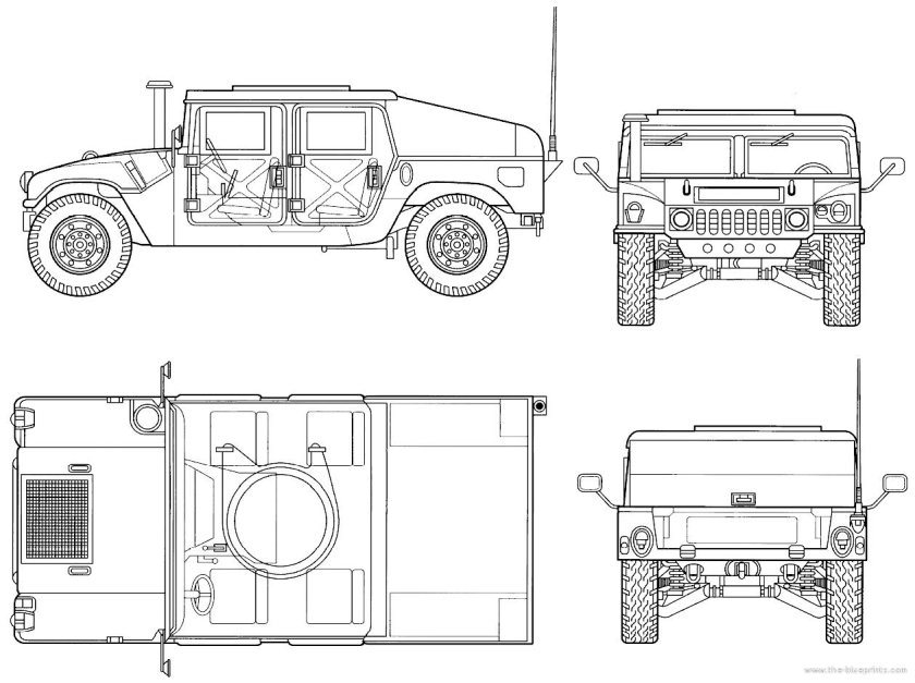 Hummer h1 Humvee чертеж