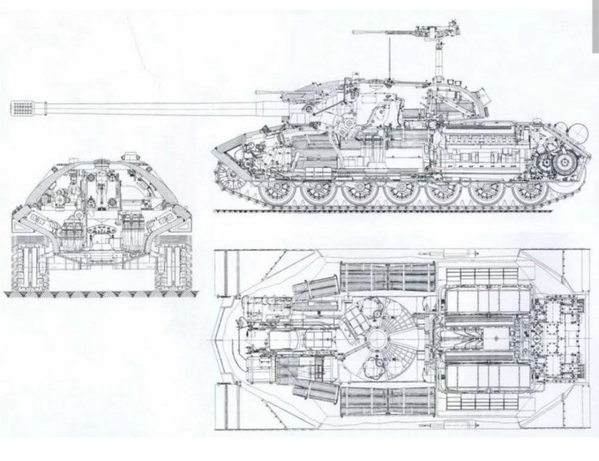 Чертёж танка ИС 7