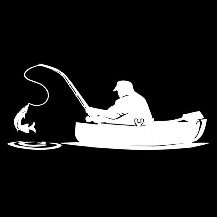 Наклейка рыбака на машину