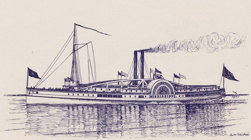 Колесный пароход Миссисипи 19 век