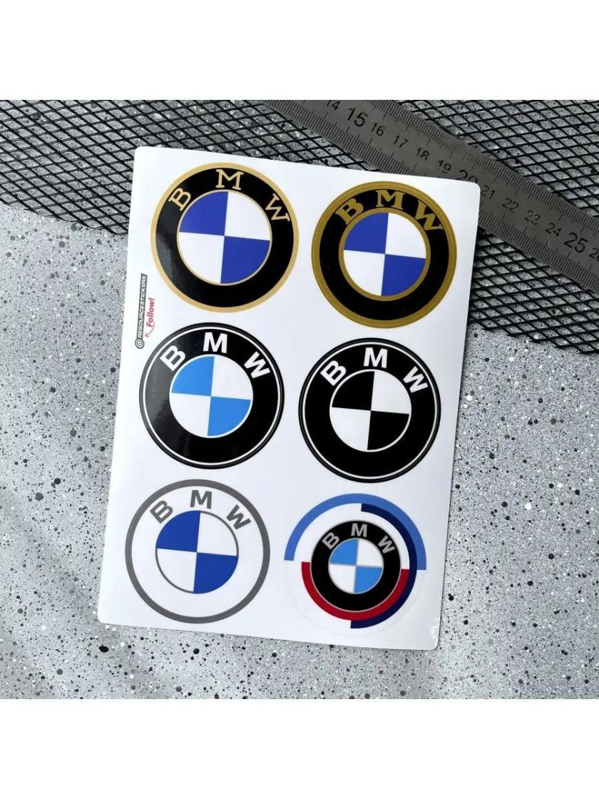 Значок БМВ объёмная наклейка