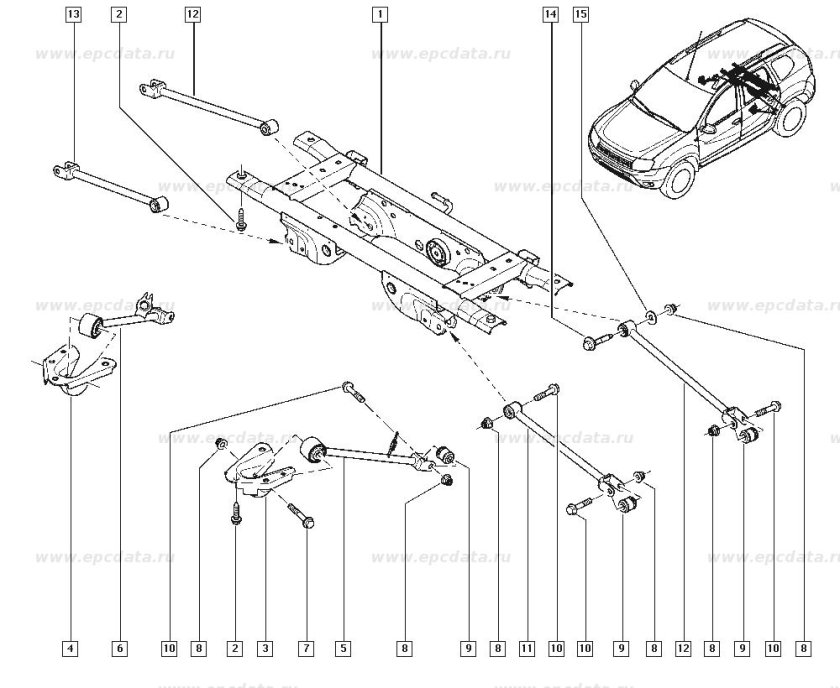 Задняя подвеска Рено Дастер 4х4