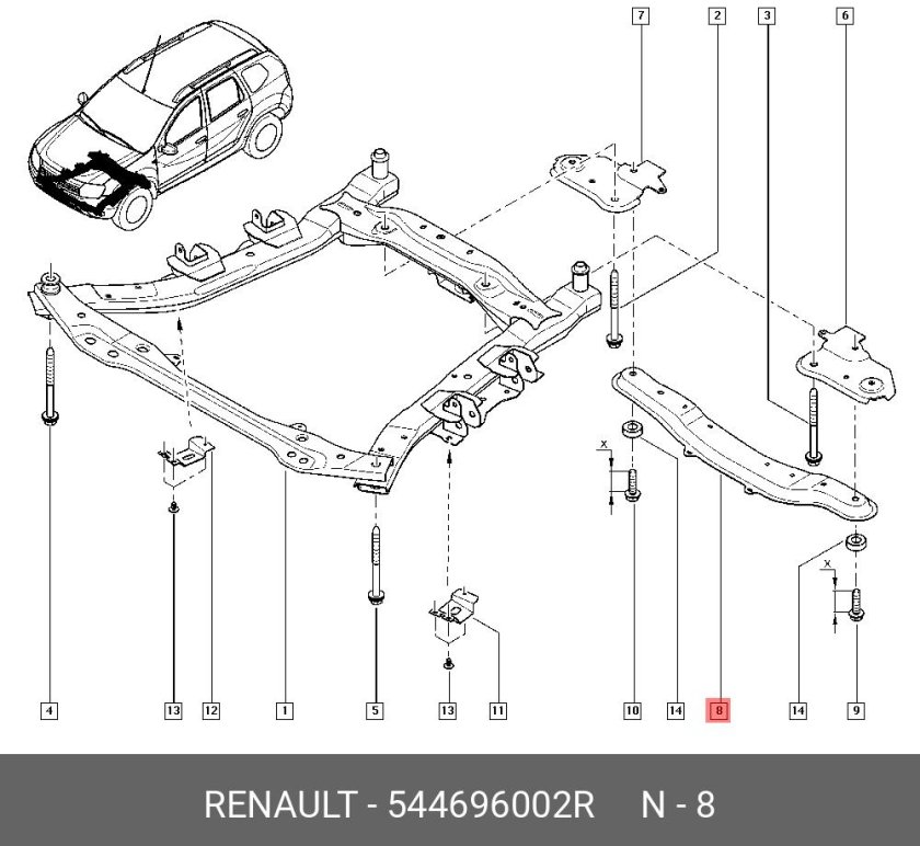 Подрамник Рено Дастер 1.6